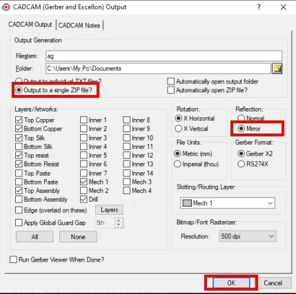 confirm gerber orcad
