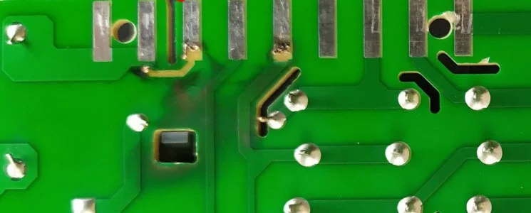 burnt PCB trace