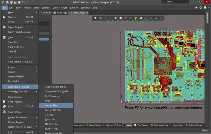 generate gerber altium