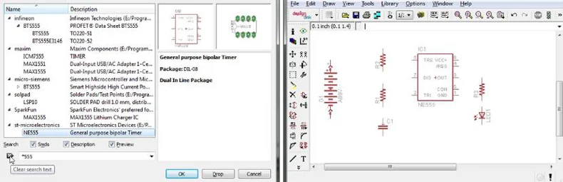 add parts to schematic