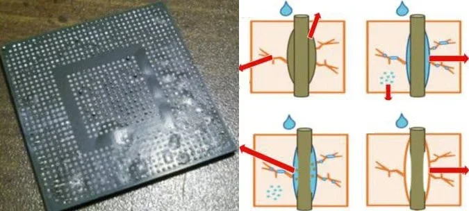 popcorn effect in PCB assembly